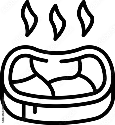 Bbq steak icon outline vector. Meat beef. Rib ham