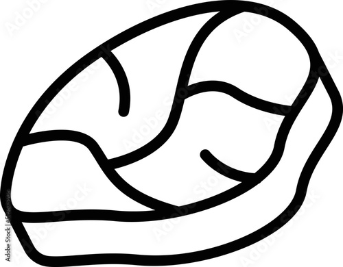 Raw meat icon outline vector. Pork lamb. Ham food