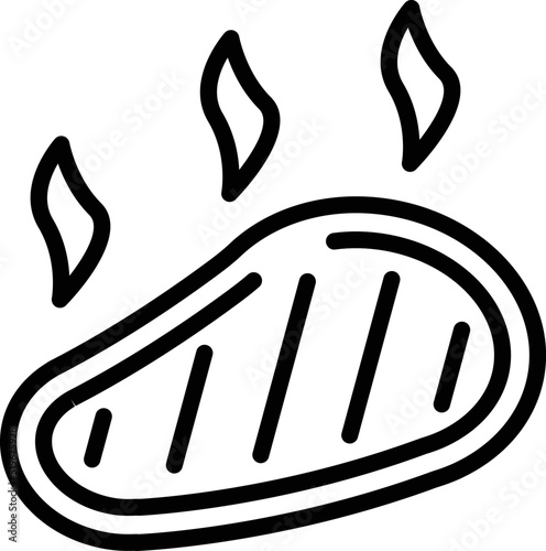 Hot steak icon outline vector. Fresh meat. Pork lamb