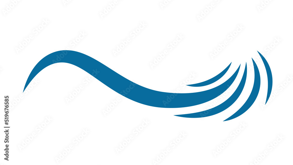 Naklejka premium Blue wave icon