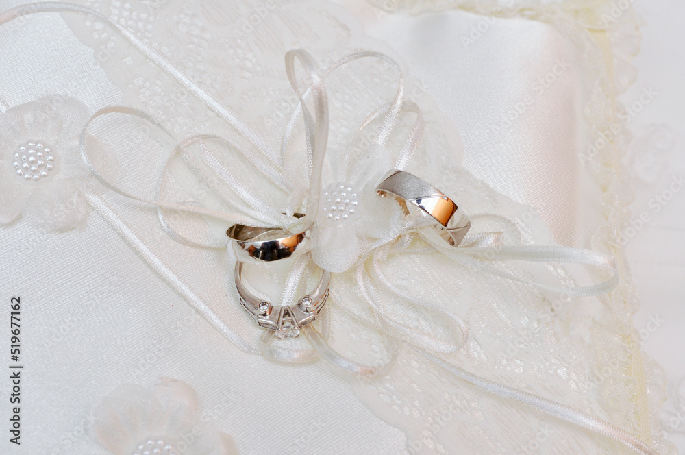 wedding rings on a silk wedding rings on a silk