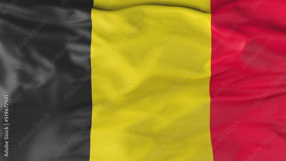 Belgian Flag Fluttering in the Wind. Animation 3d Belgian Flag Fluttering in the Wind. Animation 3d
