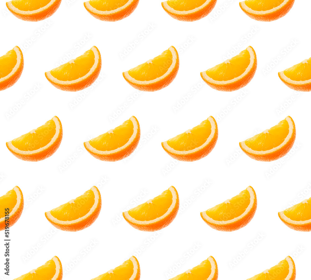 Orange fruit seamless pattern. Orange segments isolated on white ...