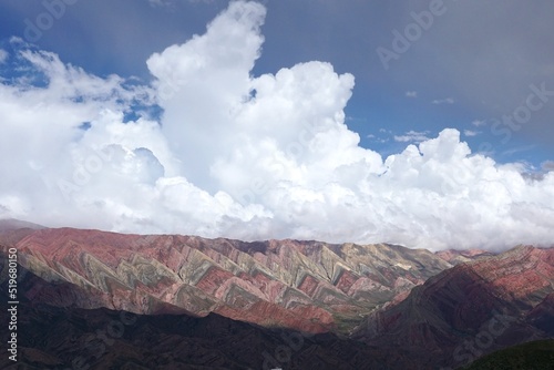 Colourful landscape 14 colours mountain Hornocal cerro 14 colores humauaca jujuy argentina photo