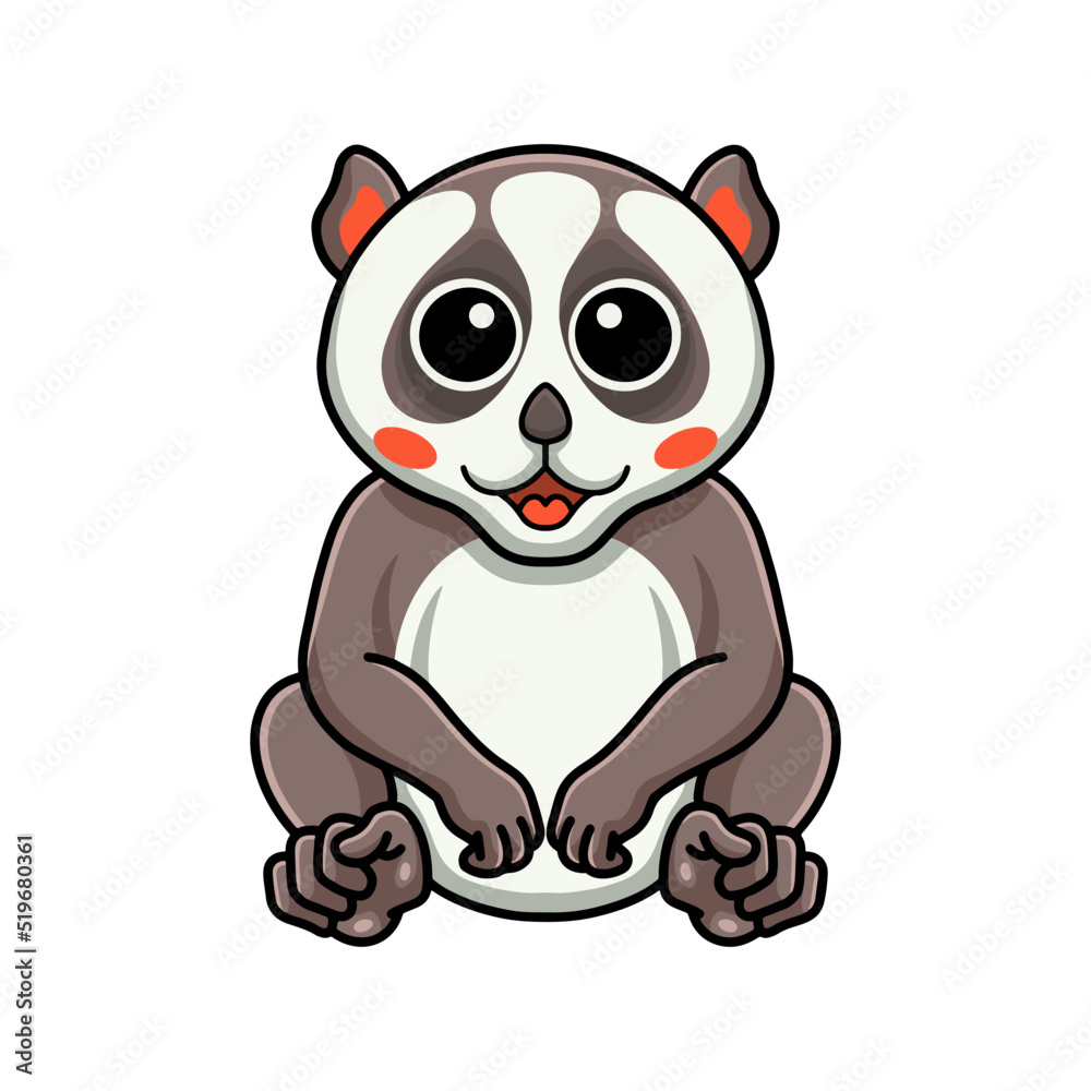 Fototapeta premium Cute little loris cartoon sitting