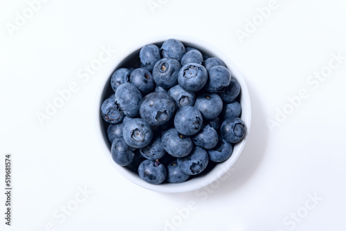 Blueberries snack in a white bowl