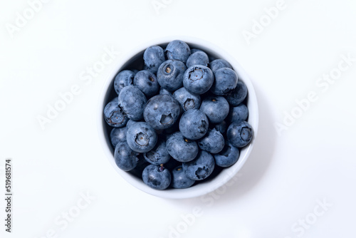 Blueberries snack in a white bowl