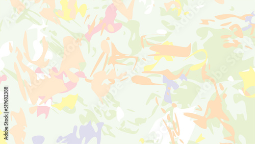 Abstract random shapes paint splatter background with soft color tone.