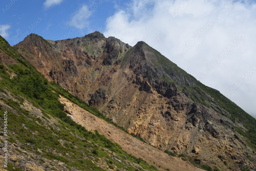 Climbing mountain ridge, Nasu, Tochigi, Japan Climbing mountain ridge, Nasu, Tochigi, Japan