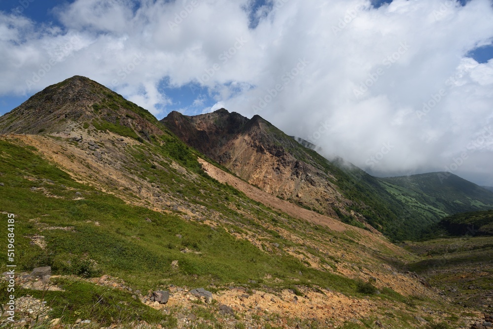 Fototapeta premium Climbing mountain ridge, Nasu, Tochigi, Japan