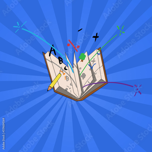 Notebook back to school color happy