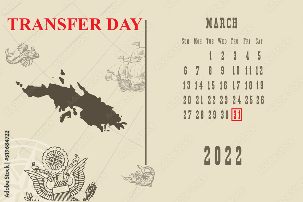 Obraz premium Calendar page Transfer Day