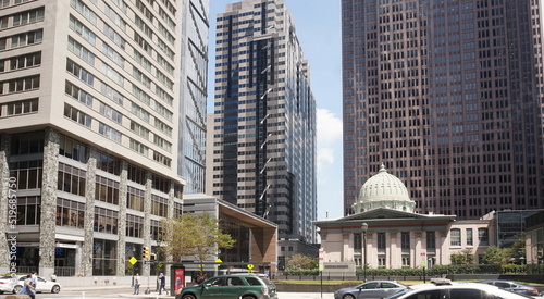 Streetscape, Skyscapers, Street, Domed Structure in City