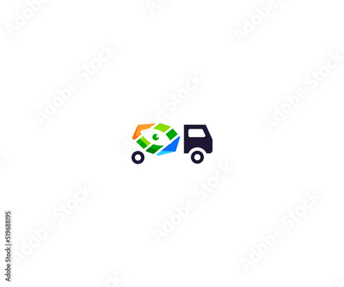 Illustration vector graphic of concrete mixer truck logo vector template.