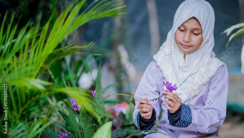 Islamic girl in the garden