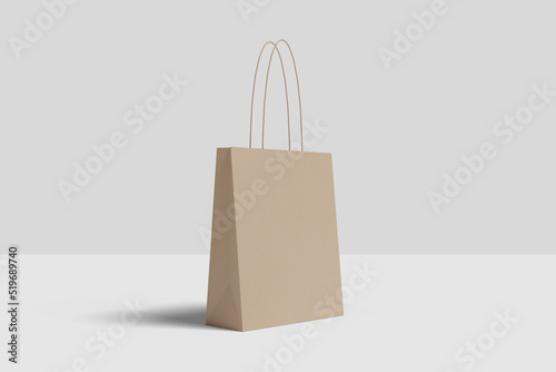 Realistic blank shopping bag illustration for mockup. 3D Render.