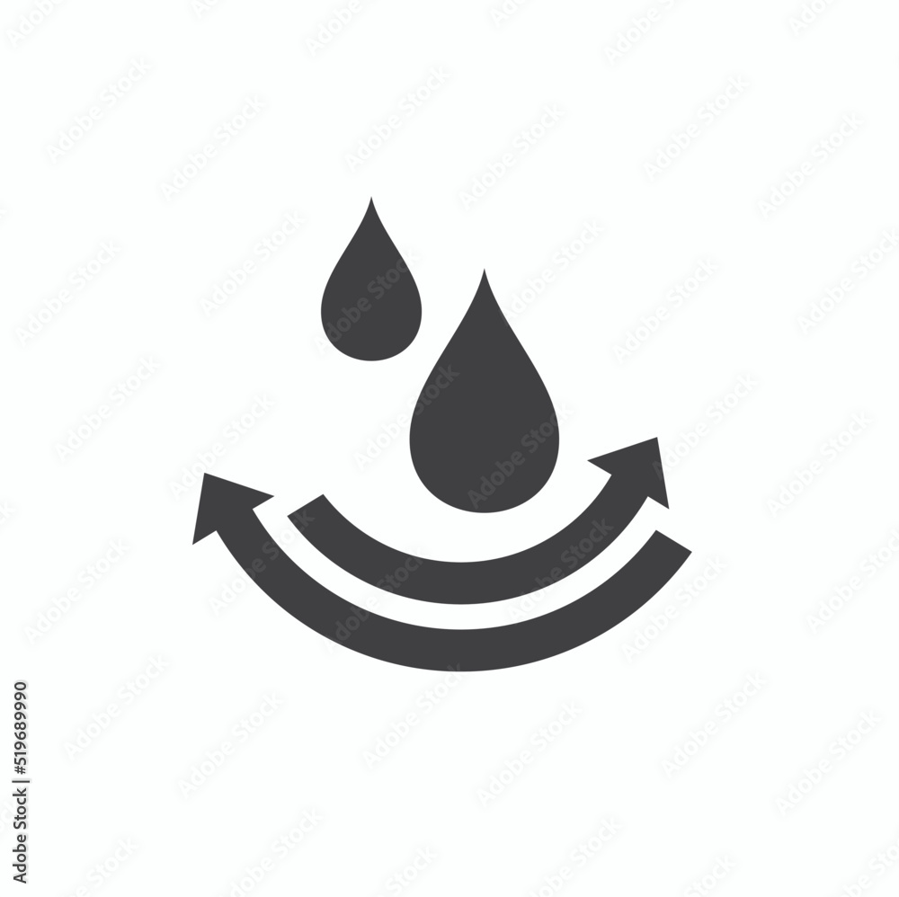 symbol of waterproof, waterproof icon, vector art.