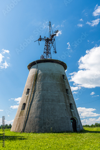 Strante windmill in sunny day, Smiltene, Latvia. photo