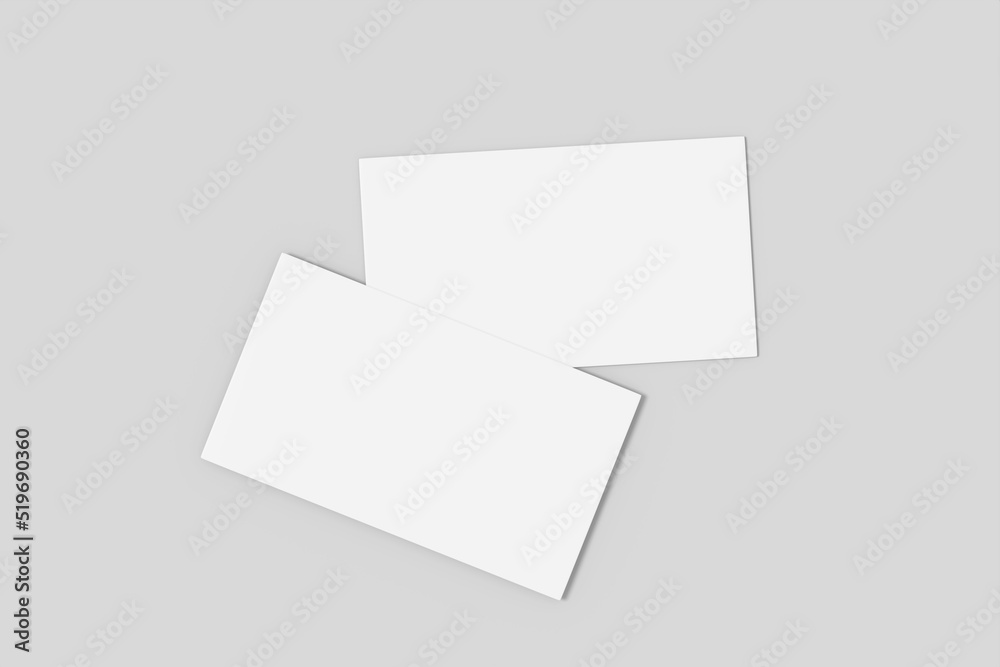 Realistic blank business card illustration for mockup. 3D Render. Realistic blank business card illustration for mockup. 3D Render.