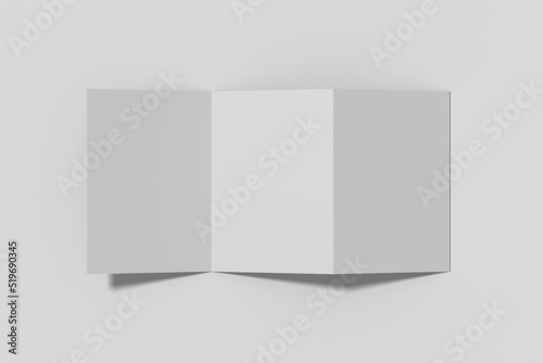 Wallpaper Mural Realistic blank trifold brochure illustration for mockup. 3D Render. Torontodigital.ca