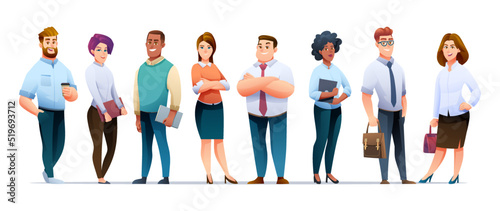 Set of business people cartoon characters