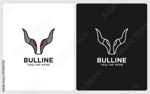 CREATIVE BULL LINE ABSTRACT MODERN FULL COLOR NEGATIVE SPACE