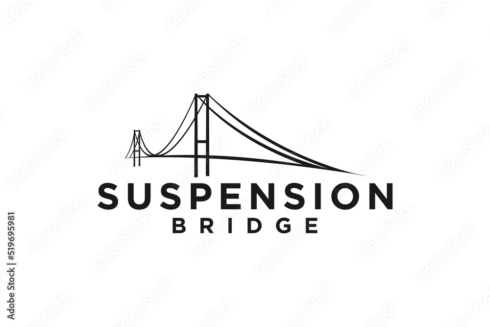 Suspension bridge logo design golden gate building invesment company