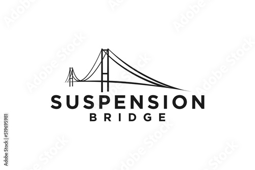 Suspension bridge logo design golden gate building invesment company modern minimalist silhouette symbol