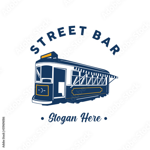 logo for a company tram vector tram street bar logo