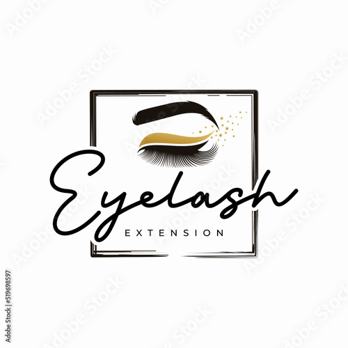Luxury Beauty Eye Lashes Logo Vector Template
