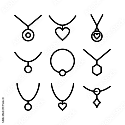 necklace icon or logo isolated sign symbol vector illustration - high quality black style vector icons
