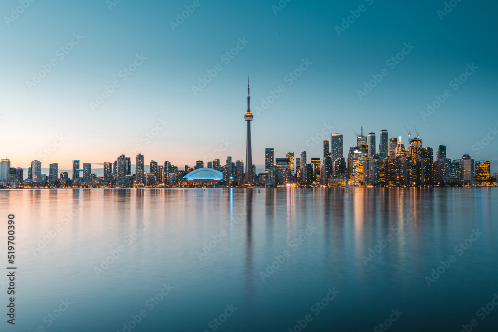 Toronto city skyline from Center Island at Ontario, Canada