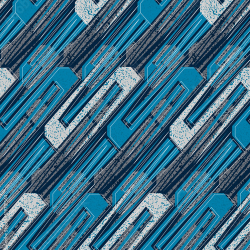 Seamless pattern, geometric lines, grunge background, sportive look