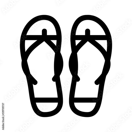 flip flop icon or logo isolated sign symbol vector illustration - high quality black style vector icons
