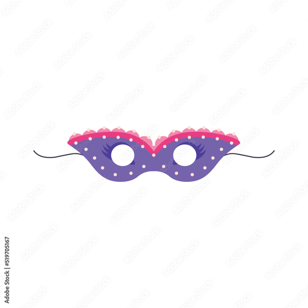 Carnival mask in shape of goggles or half mask flat vector illustration isolated. Carnival mask in shape of goggles or half mask flat vector illustration isolated.