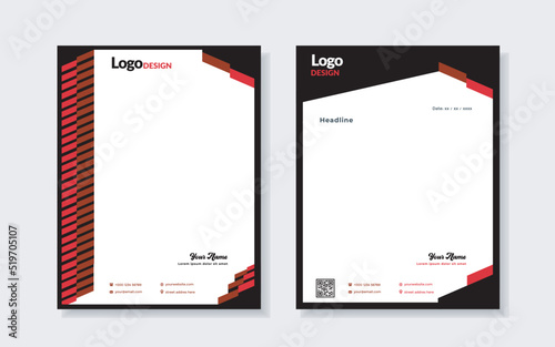 Abstract corporate professional letterhead template design