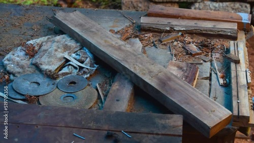 Carpentry tools on a wooden table