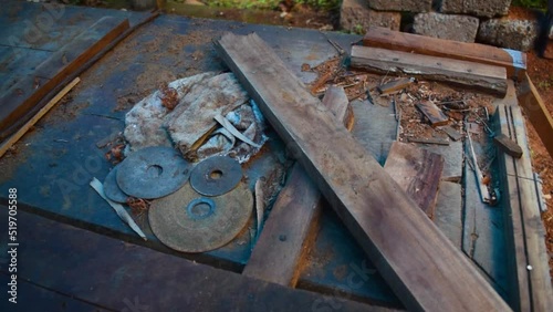 Carpentry tools on a wooden table