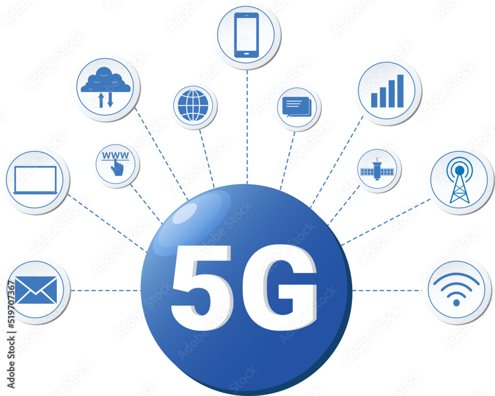 5G Network Vector Illustration Graphic 5G Network Vector Illustration Graphic