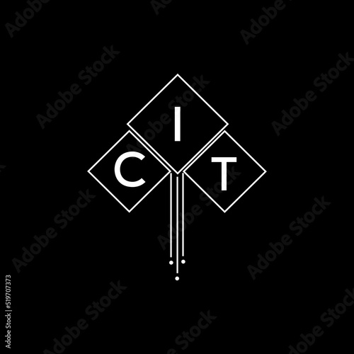CIT letter logo design with white background in illustrator, CIT vector logo modern alphabet font overlap style.
