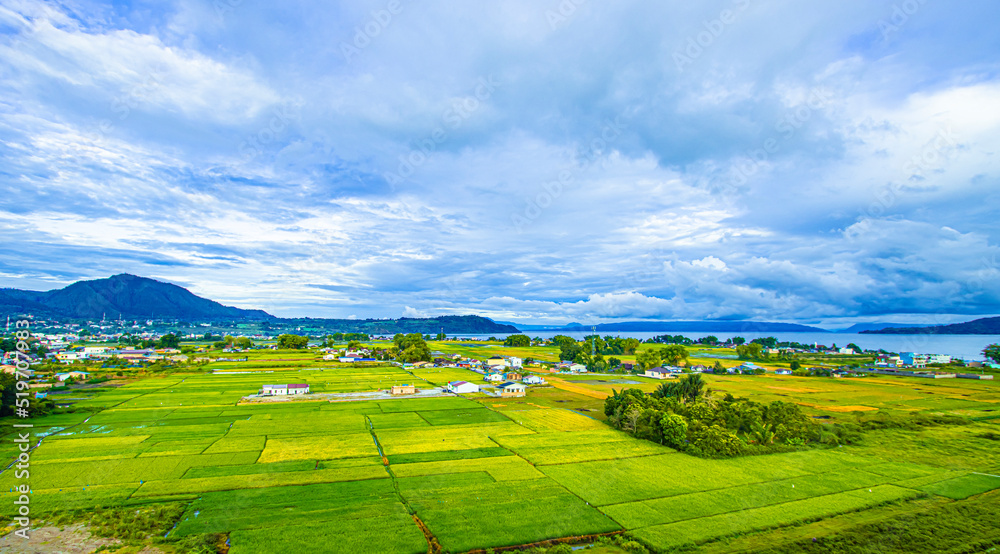 landscape of a small village desa sariburaja janjimaria balige toba north sumatera