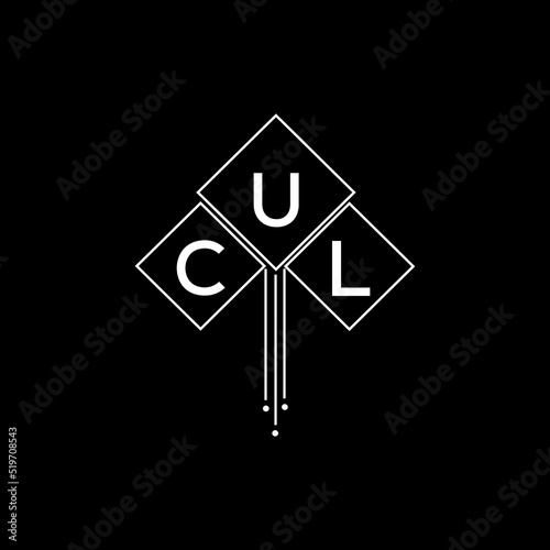 CUL letter logo design with white background in illustrator, CUL vector logo modern alphabet font overlap style.
