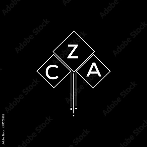 DZA letter logo design with white background in illustrator, DZA vector logo modern alphabet font overlap style.
