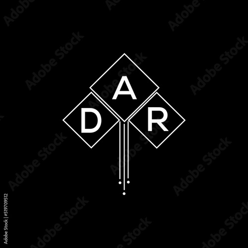 DAR letter logo design with white background in illustrator, DAR vector logo modern alphabet font overlap style.
