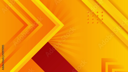 Modern red and orange flag star ribbon halftone and podium design background. Abstract background with trendy color for presentation design, flyer, social media cover, banner, nation festival banner