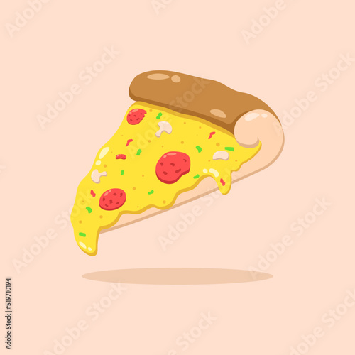 Slices pizza cartoon vector illustration