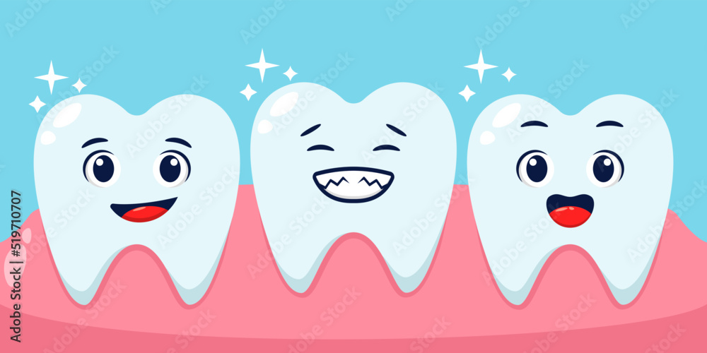 Fototapeta premium Happy and smilling teeth vector illustration