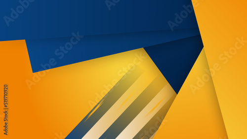 Modern blue and yellow flag star ribbon halftone and podium design background. Abstract background with trendy color for presentation design  flyer  social media cover  banner  nation festival banner