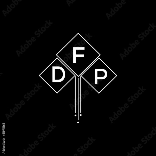 DFP letter logo design with white background in illustrator, DFP vector logo modern alphabet font overlap style.
