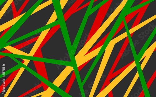 Wallpaper Mural Abstract background with colorful overlapping lines and with Jamaican color theme Torontodigital.ca